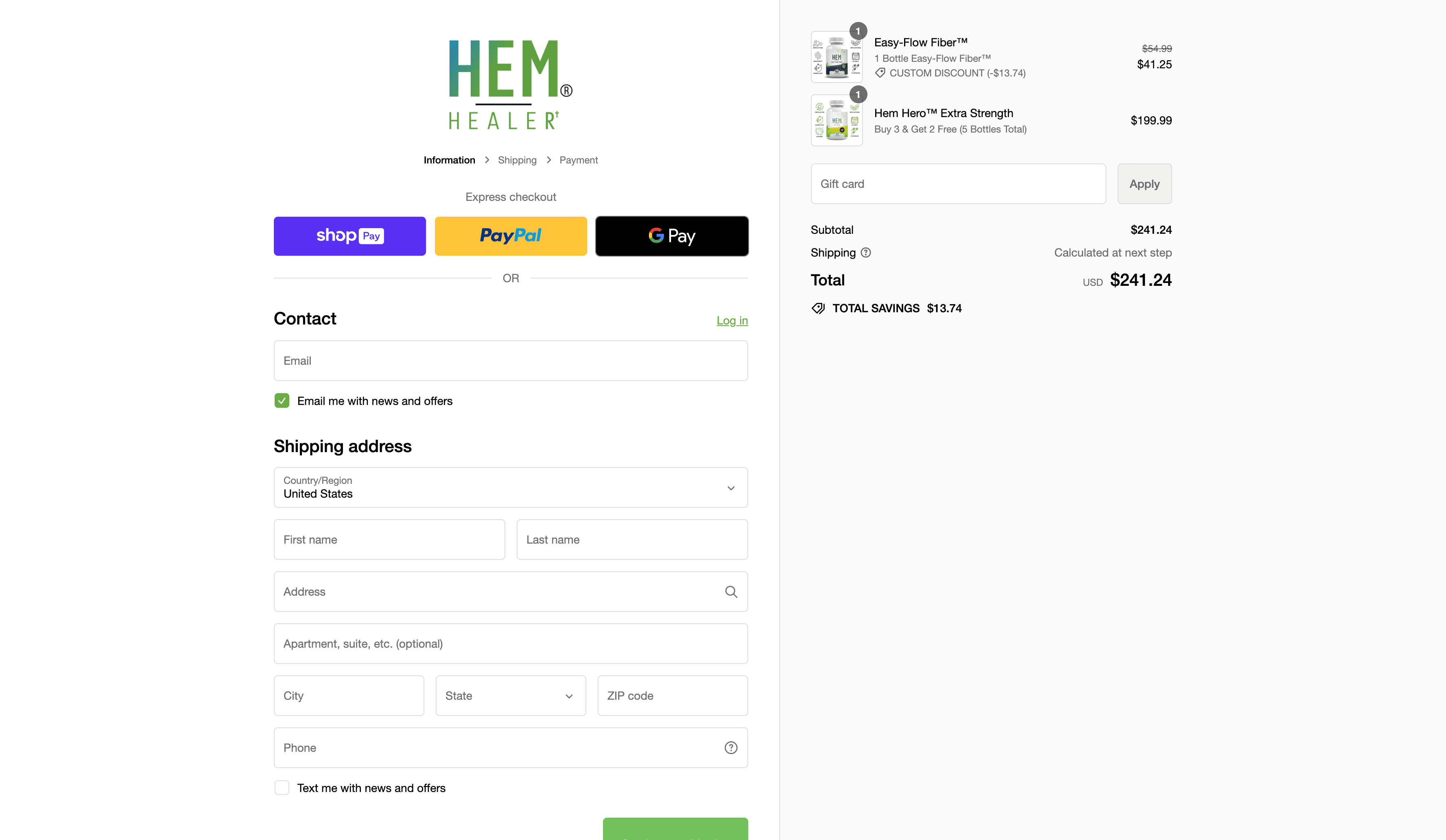 How to apply Hem Healer coupon code
